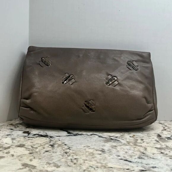 Venetto Vintage Brown Leather Hinge Purse With Strap Convertible Purse - Picture 1 of 3